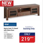 Ryap Trading Matrix Dark TV Stand With Glass Door G3542 (Gauteng Only)