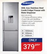 Samsung 308Ltr Inox Stainless Steel Combi Fridge/Freezer With Water Dispenser RB31HWJ3DSS