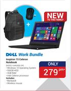 Dell Inspiron 15 Celeron Notebook Work Bundle N3552-Cel4G500-DP