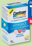 Centrum My Nutrients Omega 3 60 Mini Gels-Per Pack
