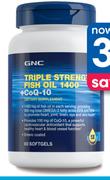 GNC Triple Strength Fish Oil 1400 + CoQ-10 60 Softgels-Per Pack