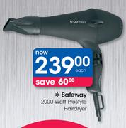 Safeway 2000 Watt Prostyle Hairdryer-Each