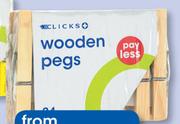 Clicks Pegs Wooden 24-Per Pack