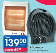 Safeway Fan Or Bar Heater-Each