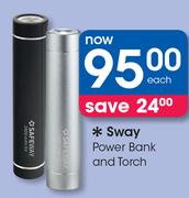 Sway Power-Bank And Torch-Each