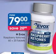 Evox Raspberry Ketones 60+20 Tablets-Per Pack