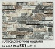 Fired Earth Slate Cladding Vinyl Wallpaper-53cm x 10m