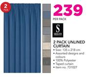 Sheraton 2 Pack Unlined Curtain-Per Pack