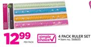 Simple Choice 4 Pack Ruler Set-Per Pack