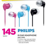 Philips In Ear Headphone SHE3590-Each