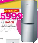 Bosch 306Ltr Bottom Freezer Fridge Metallic KGN33NL20Z