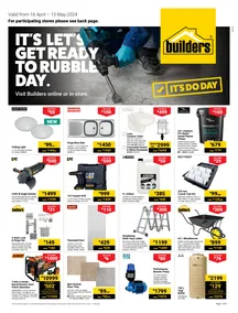 Builders Inland : It's Let's Get Ready To Ready to Rubble Day (16 April - 13 May 2024)