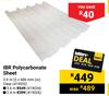 IBR Polycarbonate Sheet Clear 3.6m(l) x 686mm(w)