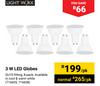 Lightworx 3W LED Globes-Per Pack