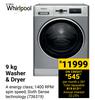 Whirlpool 9Kg Washer & Dryer