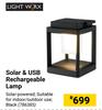 Lightworx Solar & USB Rechargeable Lamp