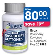 Evox Rasberry Keytones-60 Capsules + 20 Free