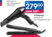 Safeway Hairdryer & Hair Straightener Set-Each