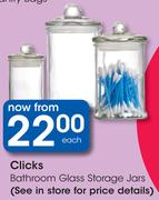 Clicks Bathroom Glass Storage Jars-Each