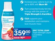 GNC Total Lean Triple Strength Liquid L-Carnitine-473ml Each