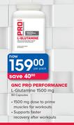 GNC Pro Performance L-Glutamine 1500 mg 90 Capsules-Per Pack