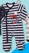 Clicks Made 4 Baby Clothing Boys Striped Pilot Sleepsuit
