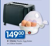 Clicks Plastic Egg Boiler Or 2 Slice Toaster-Each