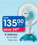 Safeway 15cm Mini Desk Fan