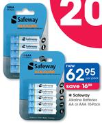 Safeway Alkaline Batteries AA Or AAA 10 Pack-Per Pack