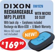 Dixon Rechargeable MP3 Player With Micro SD Slot BM192N