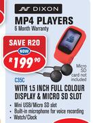 Dixon MP4 Players With 1.5 Inch Full Colour Display & Micro SD Slot C35C