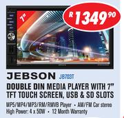 Jebson Double Din Media Player with 7" TFT Touch Screen, USB & SD Slots