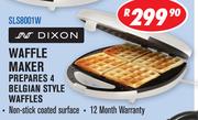 Dixon Waffle Maker Prepares 4 Belgian Style Waffles SLS8001W
