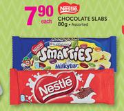 Nestle Chocolate Slabs Assorted-80g Each