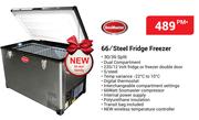 SnoMaster 66Ltr Steel Fridge Freezer