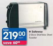 Safeway 2 Slice Stainless Steel Toaster