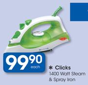 Clicks 1400W Steam & Spray Iron