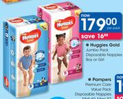 Huggies Gold Jumbo Pack Disposable Nappies Boy Or Girl-Per Pack