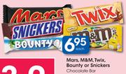 Mars, M&M, Twix, Bounty Or Snickers Chocolate Bar-Each