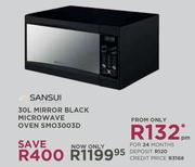 Sansui 30Ltr Mirror Black Microwave Oven SMO3003D