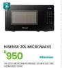 Hisense 20L BLK Electric 700W Microwave H20MOBS11 24-232