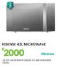 Hisense 43L Mirror Door 1000W Microwave H43MOMSS 24-241