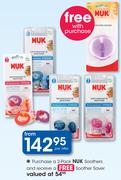 Nuk Soothers 2 Pack+ Free Soother Saver-Per Offer