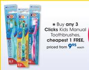 Clicks Kids Manual Toothbrushes-Each