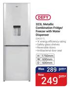 Defy 323Ltr Metallic Combination Fridge/Freezer With Water Dispenser DAC517