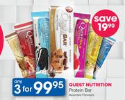 Quest Nutrition Protein Bar Assorted Flavours-For 3