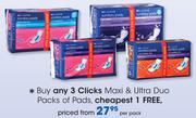 Clicks Maxi & Ultra Duo Packs Of Pads-Per Pack