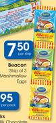 Beacon Strip Of 3 Marshmallow Eggs-Per Strip