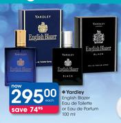 Yardley English Blazer Eau De Toilette Or Eau De Parfum-100ml Each