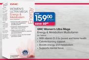 GNC Women's Ultra Mega Energy & Metabolism Multivitamin 60 Tablets-Per Pack
